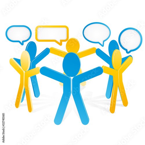 cercle humain et bulle de dialogue