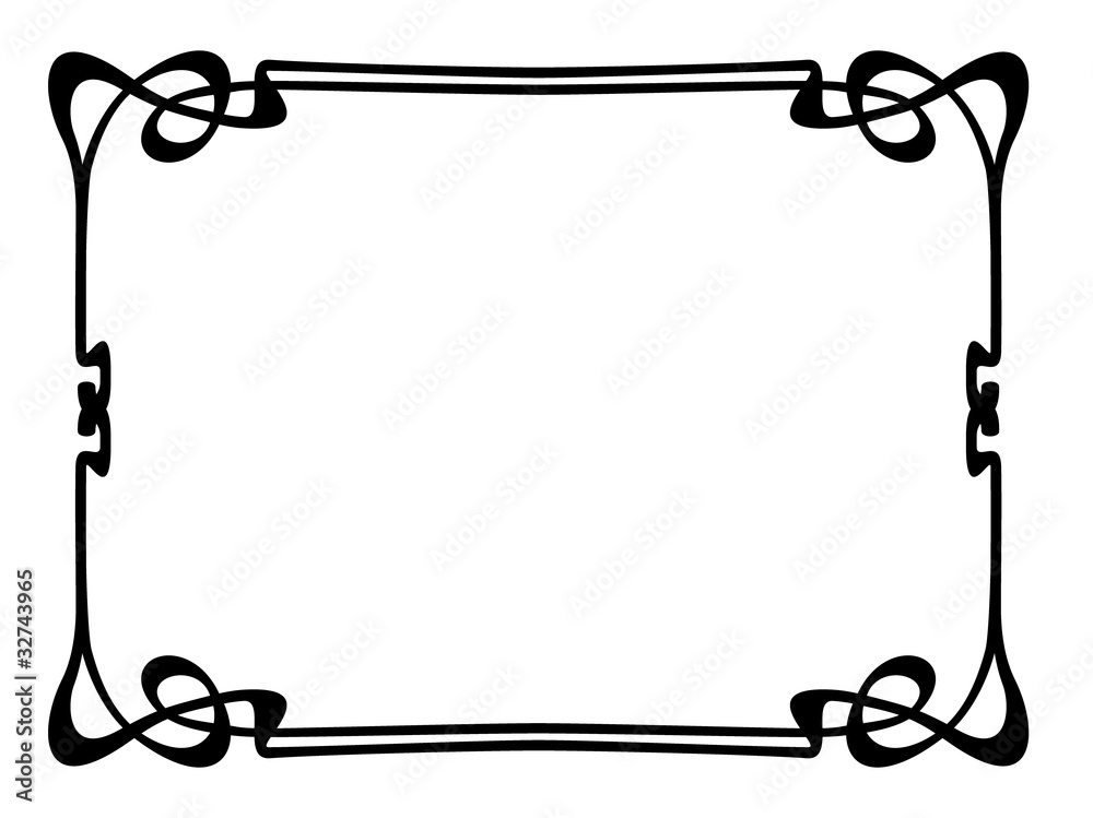 Naklejka premium Vector art nouveau modern ornamental decorative frame