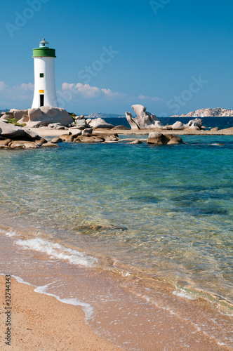 Sardinia, italy: Palau, beach and lighthouse of Porto Faro