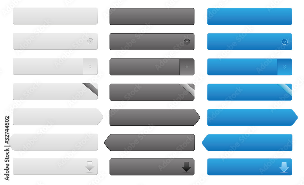 Button Set grau schwarz blau