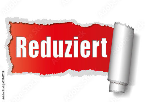 Reduziert - aufgerissenes Papier - rot