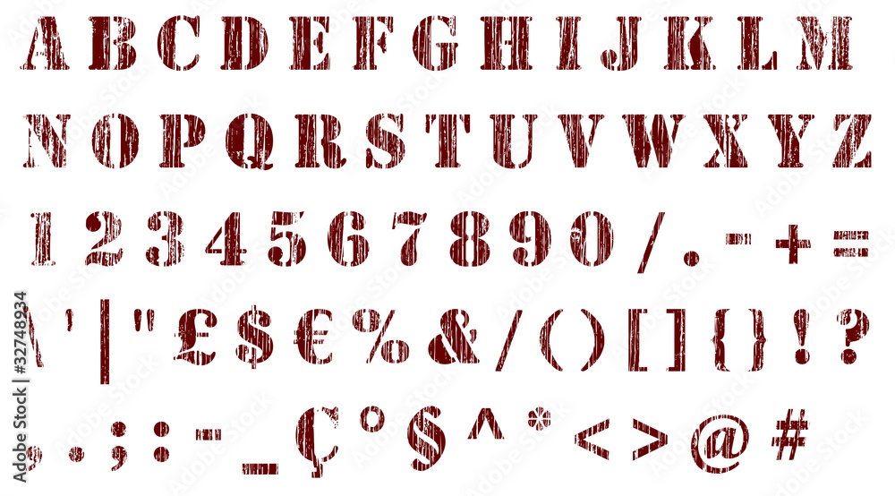 stencil distressed characters stencil distressed characters