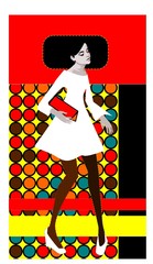 Fototapete Malerische Inspiration Retro Pop Art Frauenporträt  © bruniewska