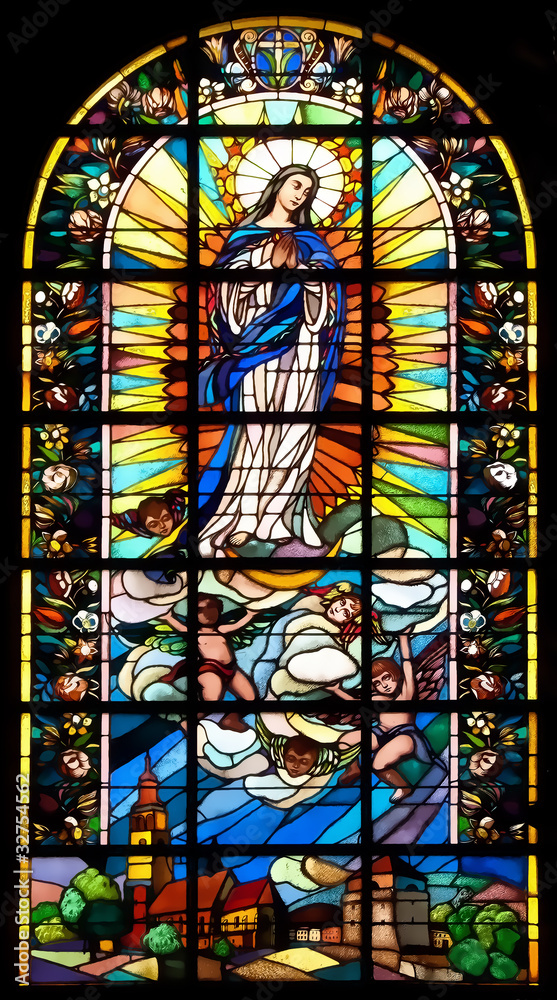 Biblical stained glass