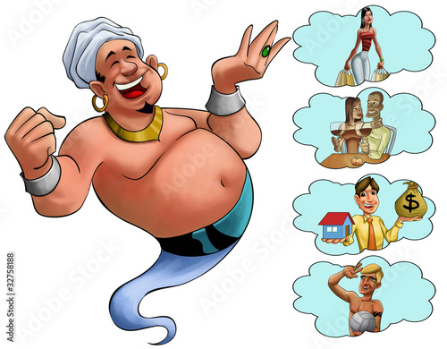 Canvas Print smilley genie desires