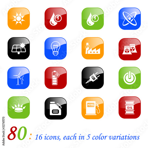 Energy icons - color series