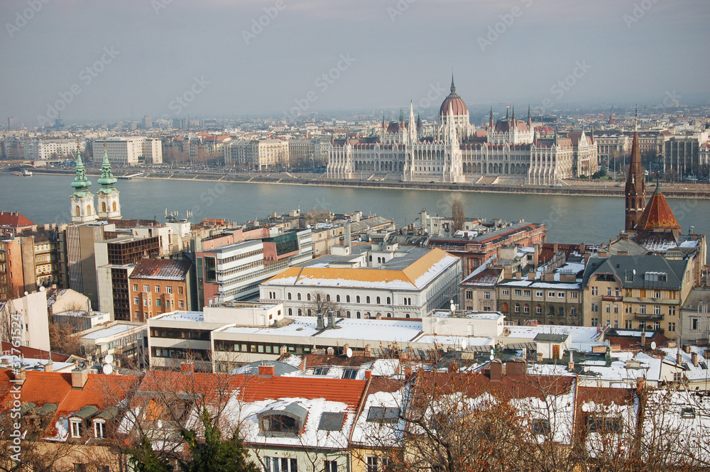 City of Budapest panorama from Royal Castle Hill.