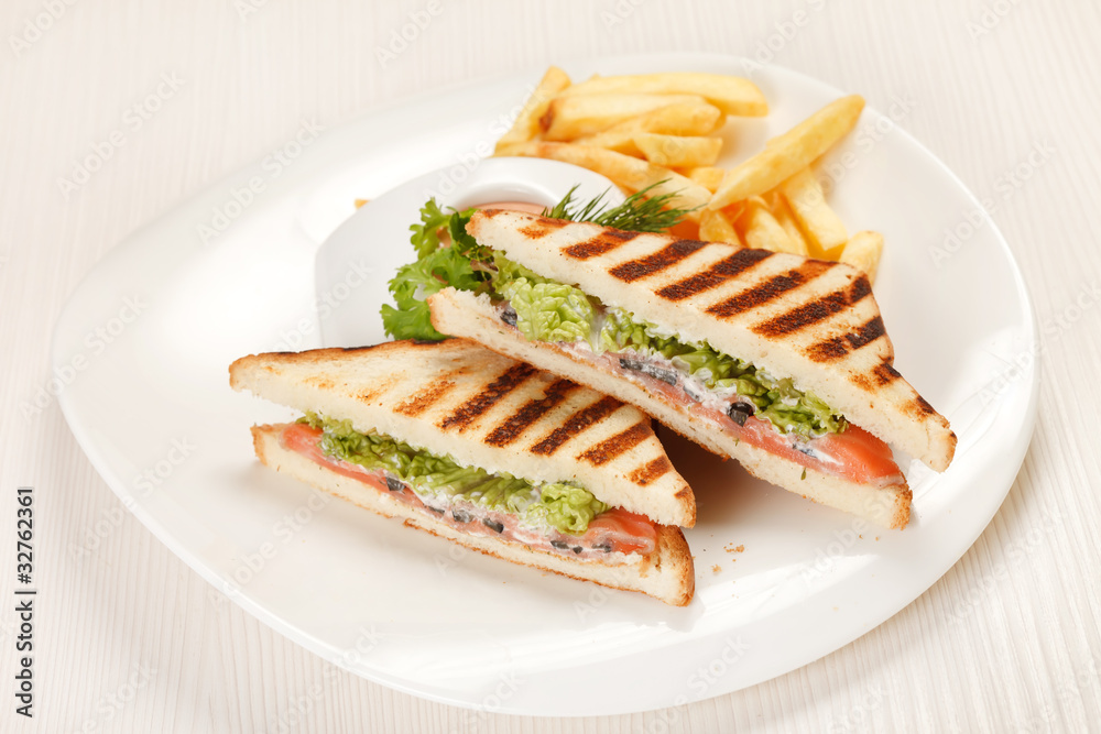 Sandwiches with French fried potatoes Sandwiches with French fried potatoes