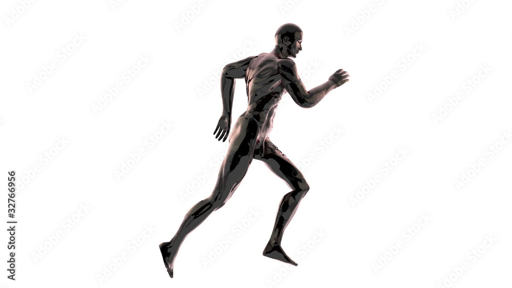 Liquid forming Runner Paint against white Liquid forming Runner Paint against white