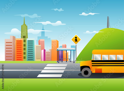 school bus vector illustration