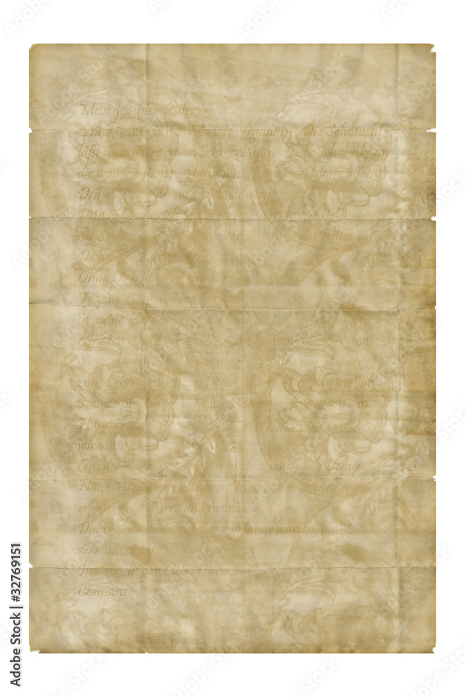 Altes Pergament mit antiken Muster und Schriftresten