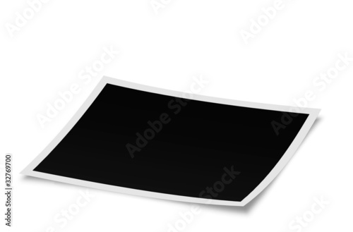 Blank photo lying in perspective isolated on white