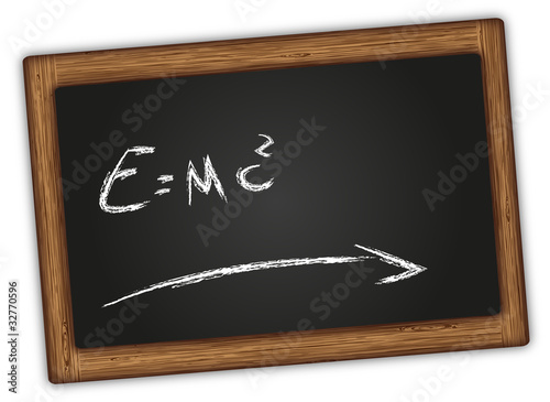 Lavagna con la famosa equazione Einstein, vettoriale