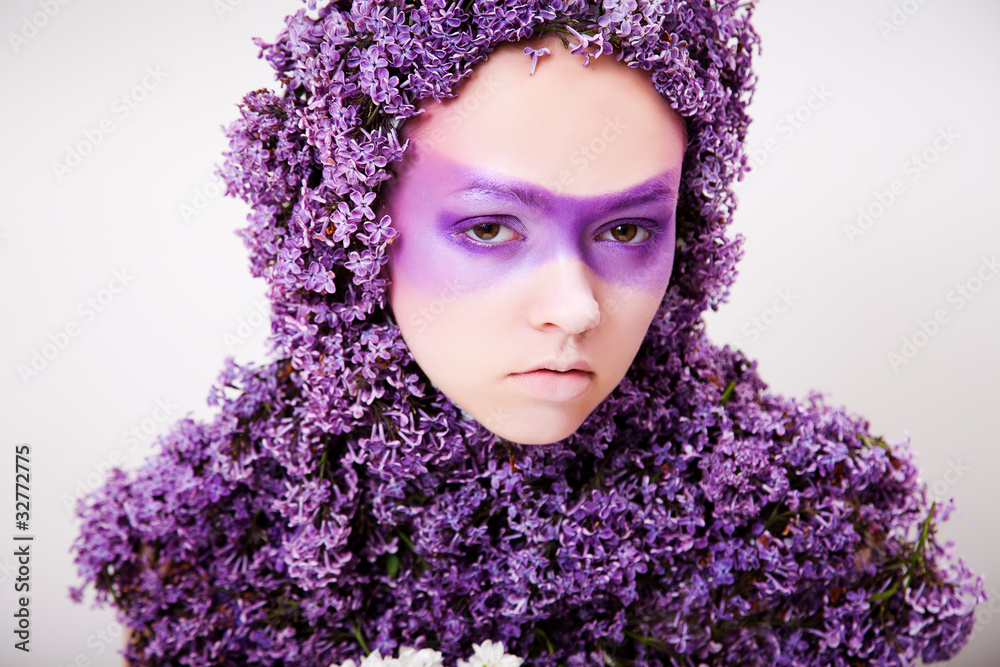 dressed with lilac beauty portrait dressed with lilac beauty portrait