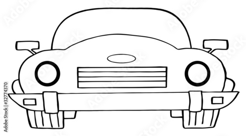 Outlined Convertible Car