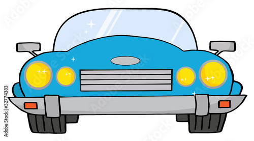 Blue Convertible Car