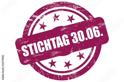 Sternen Stempel weinrot STICHTAG 30.06. photo