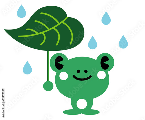 カエル　雨