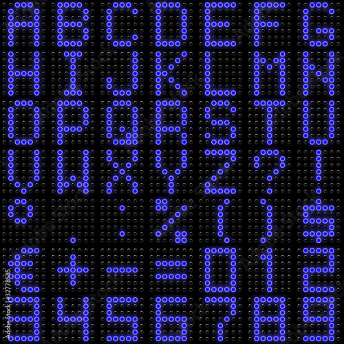 3D dot-matrix font with reflection