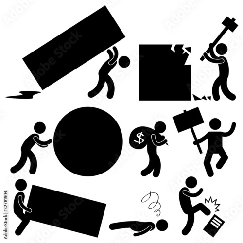 People Business Work Burden Obstacle Roadblock Workplace