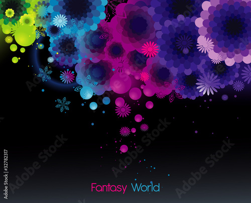 flores neon en vector