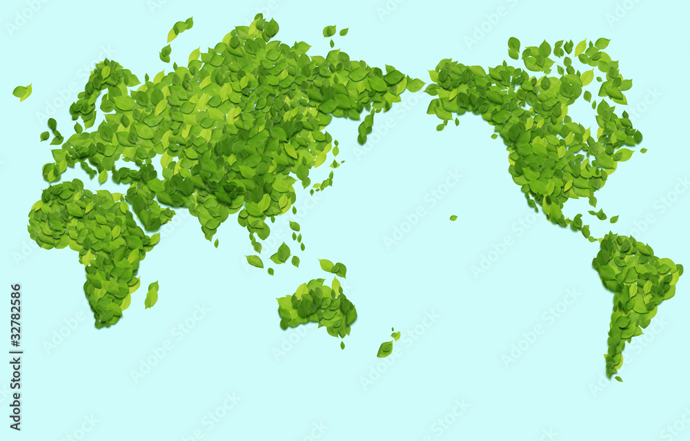 葉っぱの世界地図 葉っぱの世界地図
