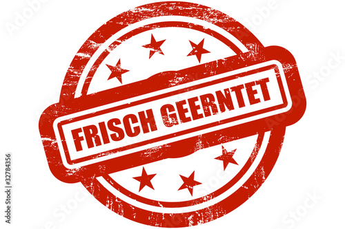 Grunge Stempel rot FRISCH GEERNTET