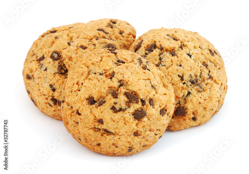 Pile of cookies with chocolate