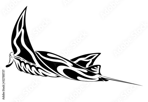 Manta Ray, tribal tattoo
