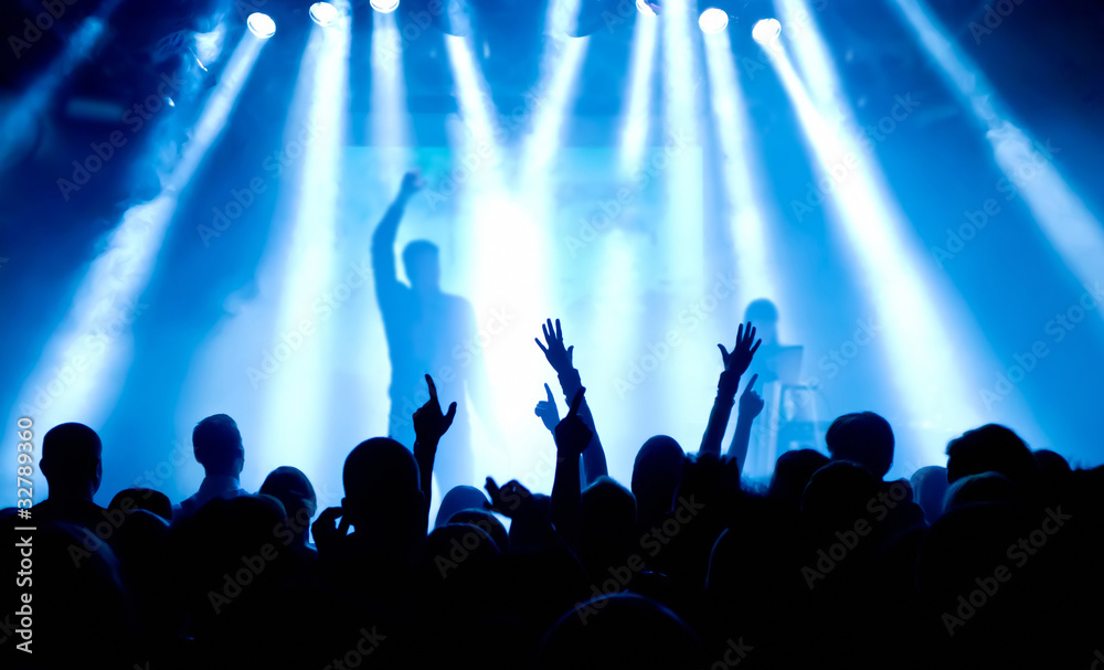 Fototapeta premium Jubelnde Konzertbesucher auf Rock-Konzert