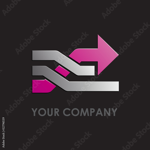 Logo passing to the future, black background # Vector