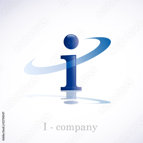 Logo letter I with orbit # Vector