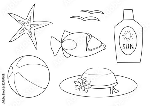 Coloring book - at the beach