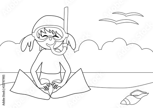 Coloring book - at the beach