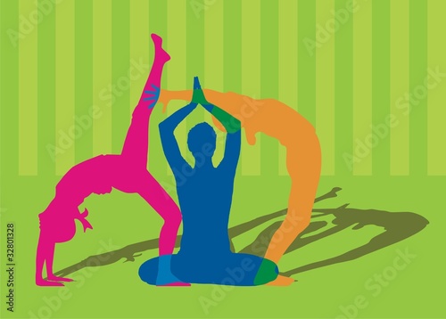 Yoga silhouette - vector