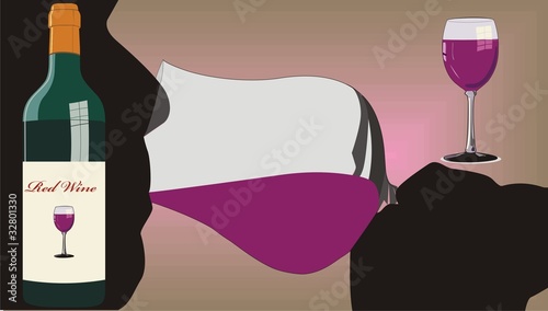 siluet of men and bottle wine