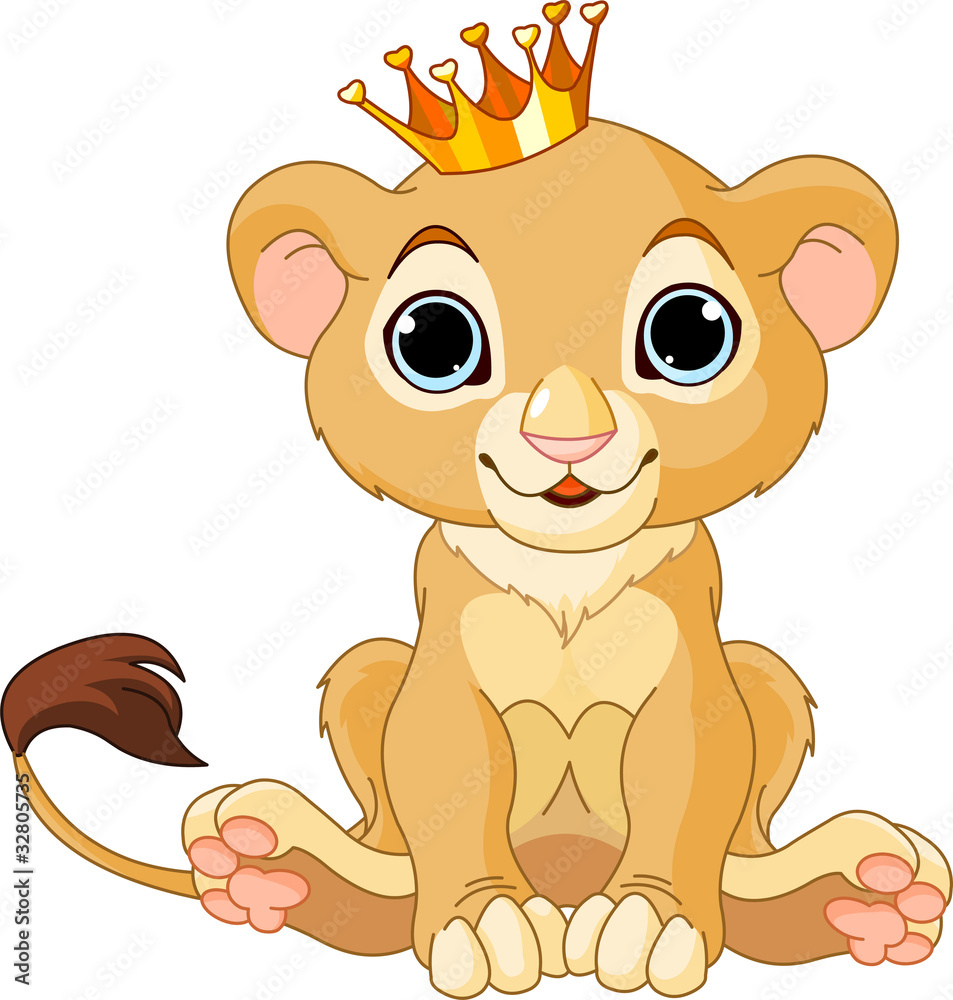 Naklejka premium Lion king cub