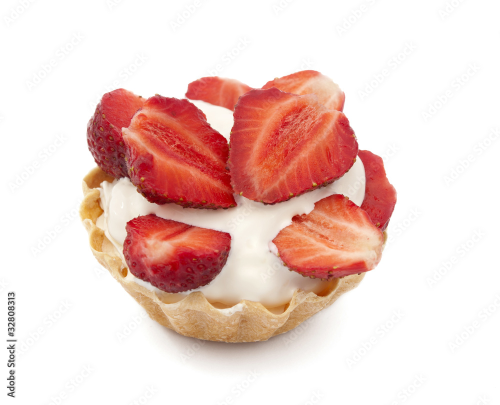 strawberries and cream in a basket strawberries and cream in a basket