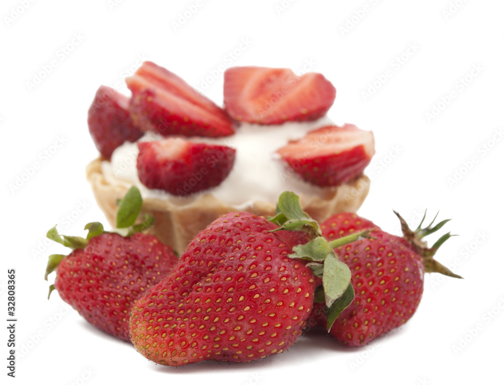 strawberries and cream in a basket strawberries and cream in a basket