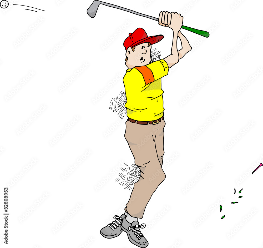 Cartoon image of a very bad golfer. Stock Vector Adobe Stock