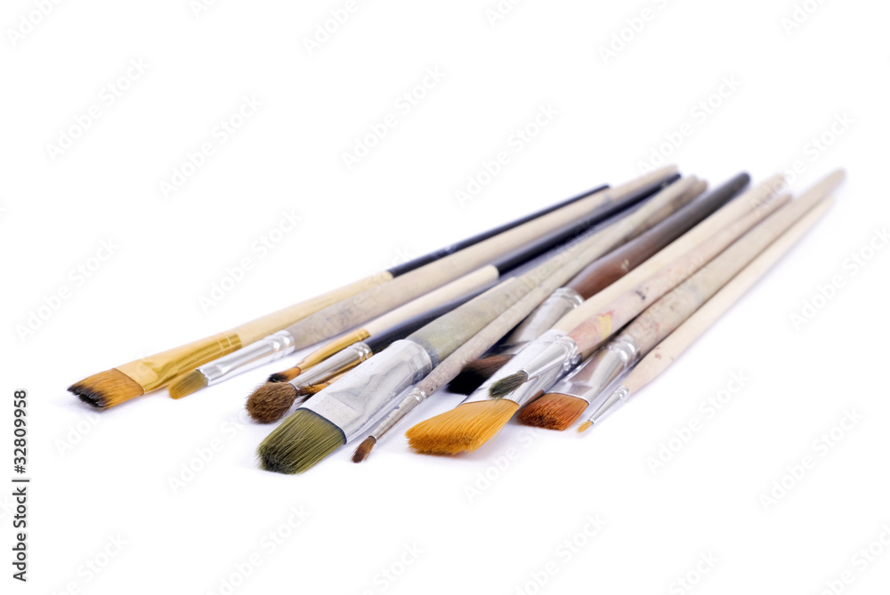 artist brushes on white artist brushes on white