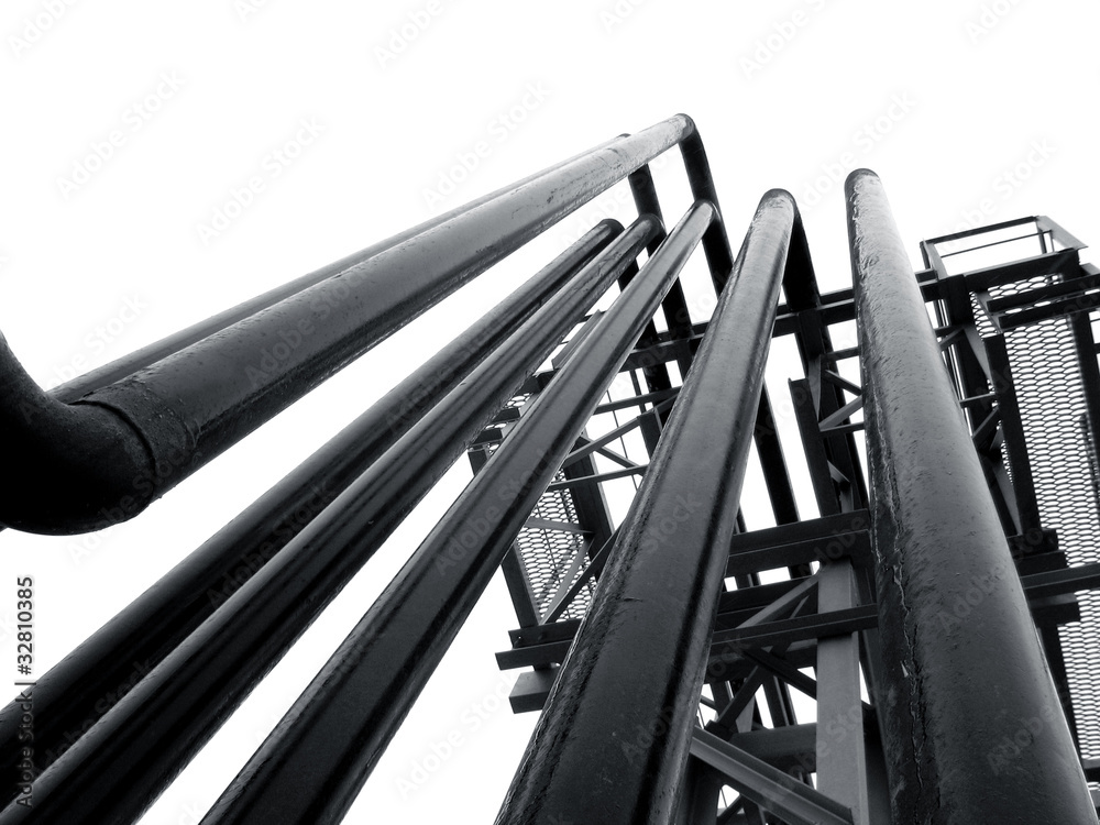 Naklejka premium Equipment, cables and piping at plant