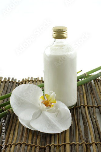 White orchid flower and spa item