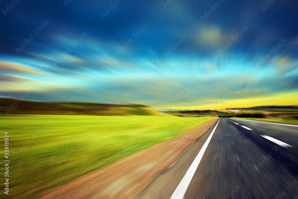 Naklejka premium along the road