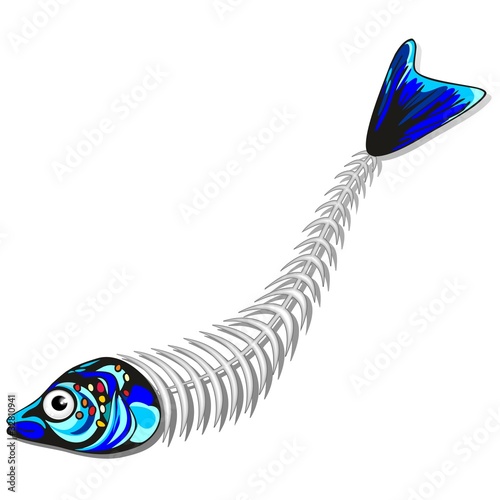 Lisca di Pesce Cartoon-Fishbone-Vector photo