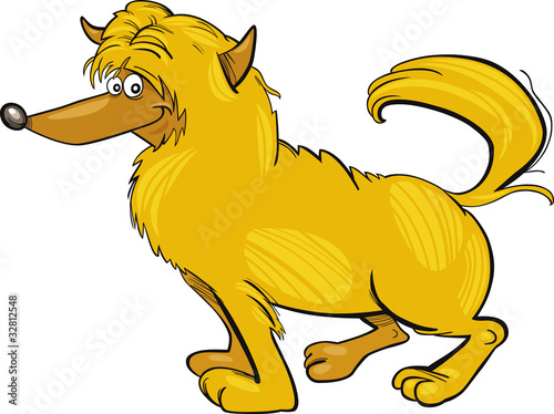 Shaggy yellow dog
