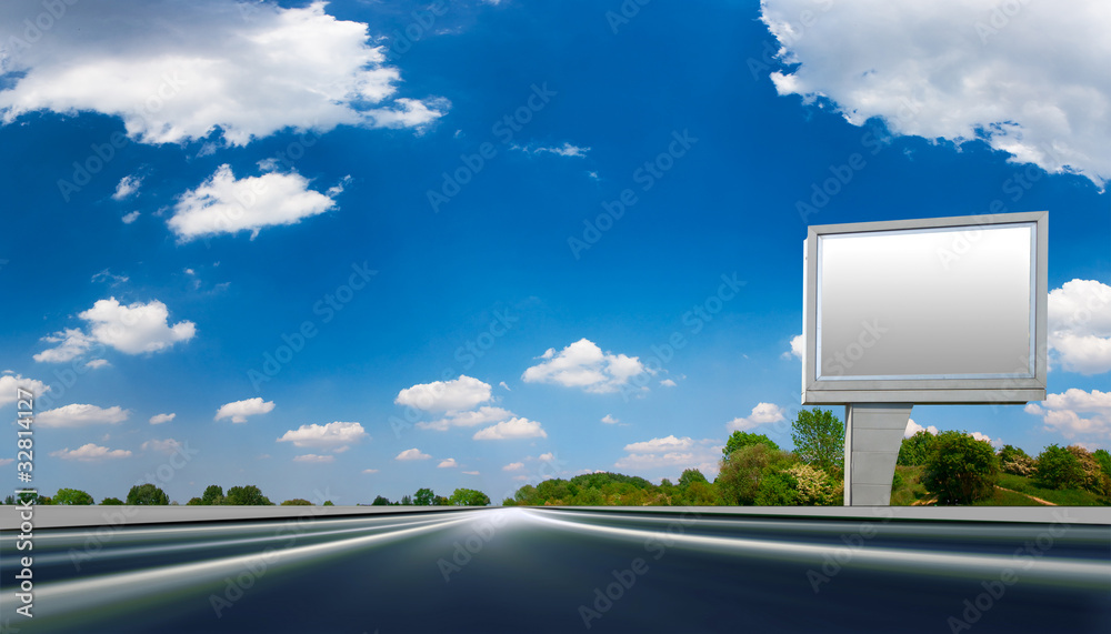 Fototapeta premium Autoroute Panneau de publicité