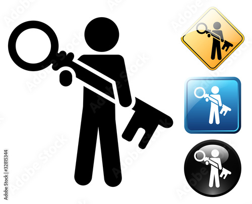 Login pictogram and signs