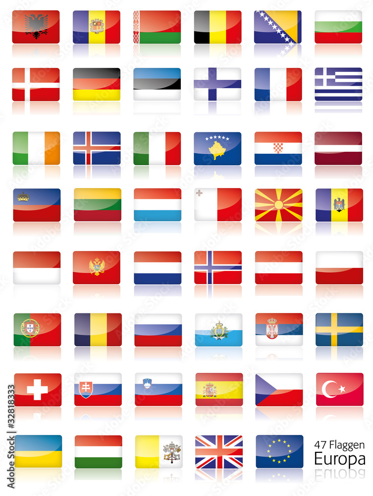 Europa Flaggen Fahnen Set Buttons Icons Sprachen schatten 2 Stock Vector |  Adobe Stock