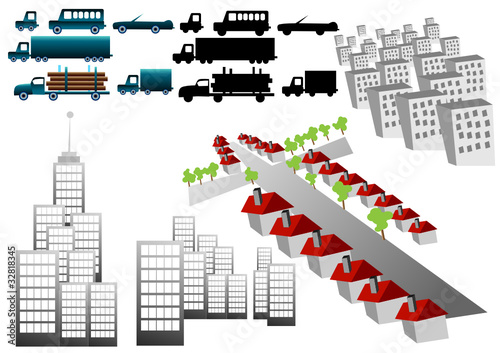 cars and buildings